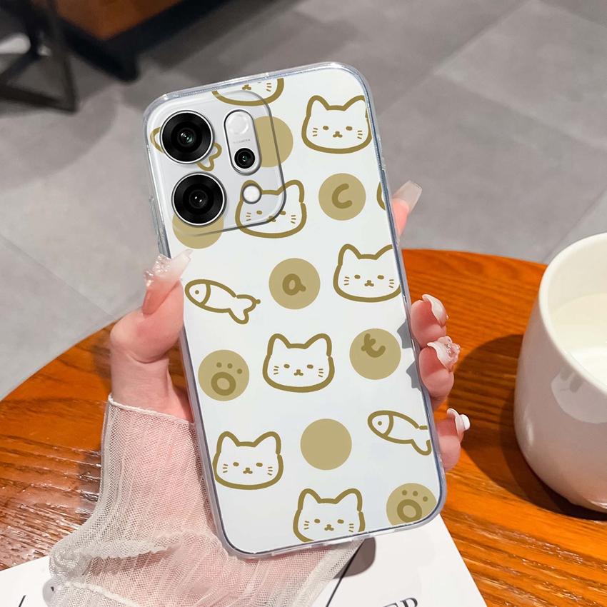 For Oppo Reno14 Pro Realme C71 C75 C75x Ultra Thin Clear Phone Case Cute Panda Pattern Dustproof Protection Soft Transparent Back Cover For Oppo Shell