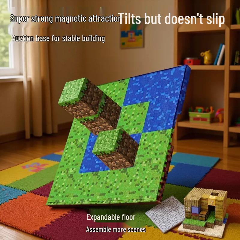Magnetic Base Plate for Building Blocks - Strong Magnetic Cubes & Geometric Educational Game Accessories