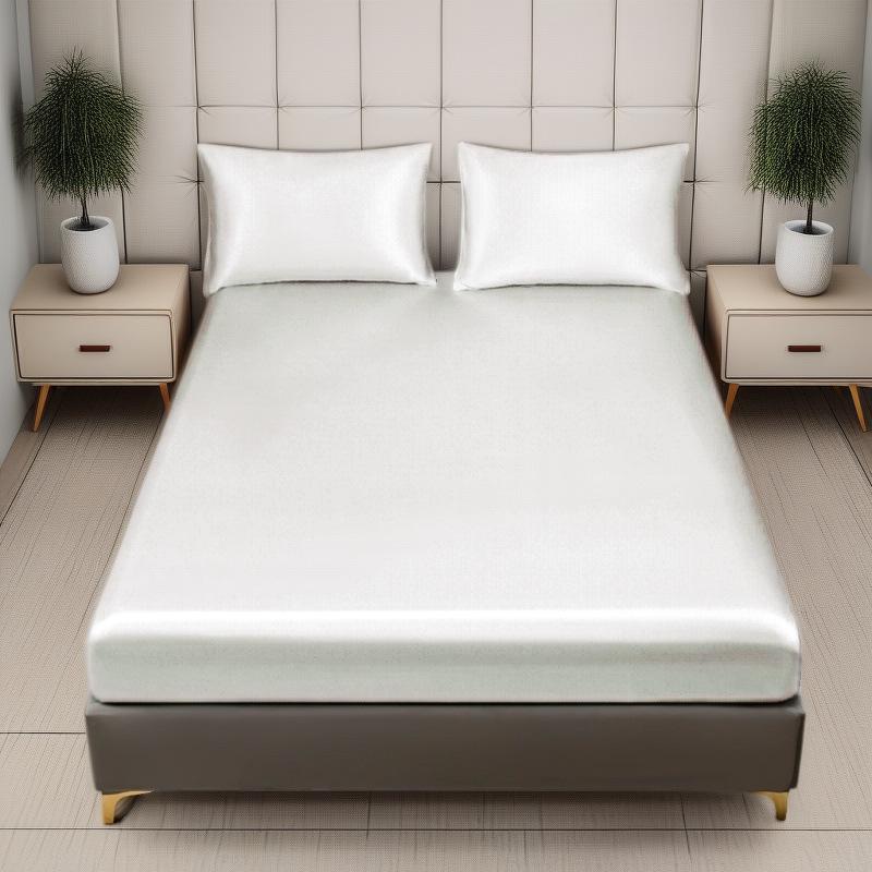 Custom Satin Washed Silk Fitted Bed Sheet & Pillowcase Set