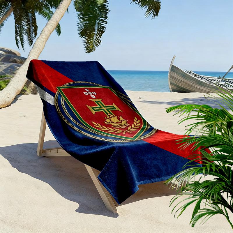 Royal Emblem Background beach towel beach Beach towel for vacation photos Outdoor pool towel quick-drying swim towel Absorbent bath towel Comfort