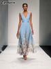 New Summer Sexy V-Neck Chiffon Printed Dress