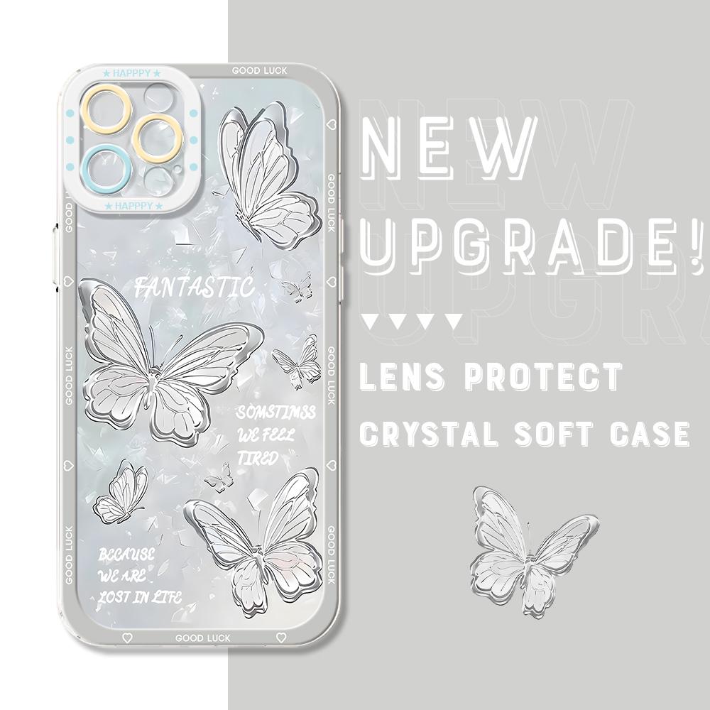 Shockproof Cartoon Painted Pattern Crystal Phone Case Transparent Soft Full Cover Camera Protection Cover for OPPO Huawei Honor Infinix Tecno Moto