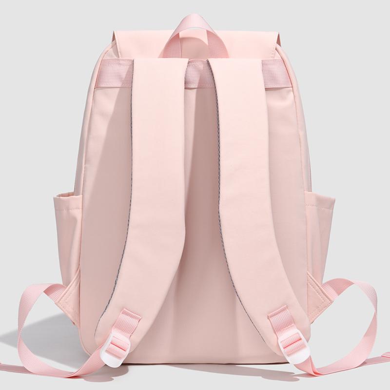 Preppy Einfarbiger Schulranzen Damen Rucksack mit großem Fassungsvermögen