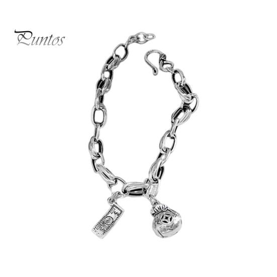 

Браслет удачи в стиле ретро, толстая цепочка, медная денежная подвеска, символ богатства, наручные украшения для повседневной носки, праздничный подарок для друзей A