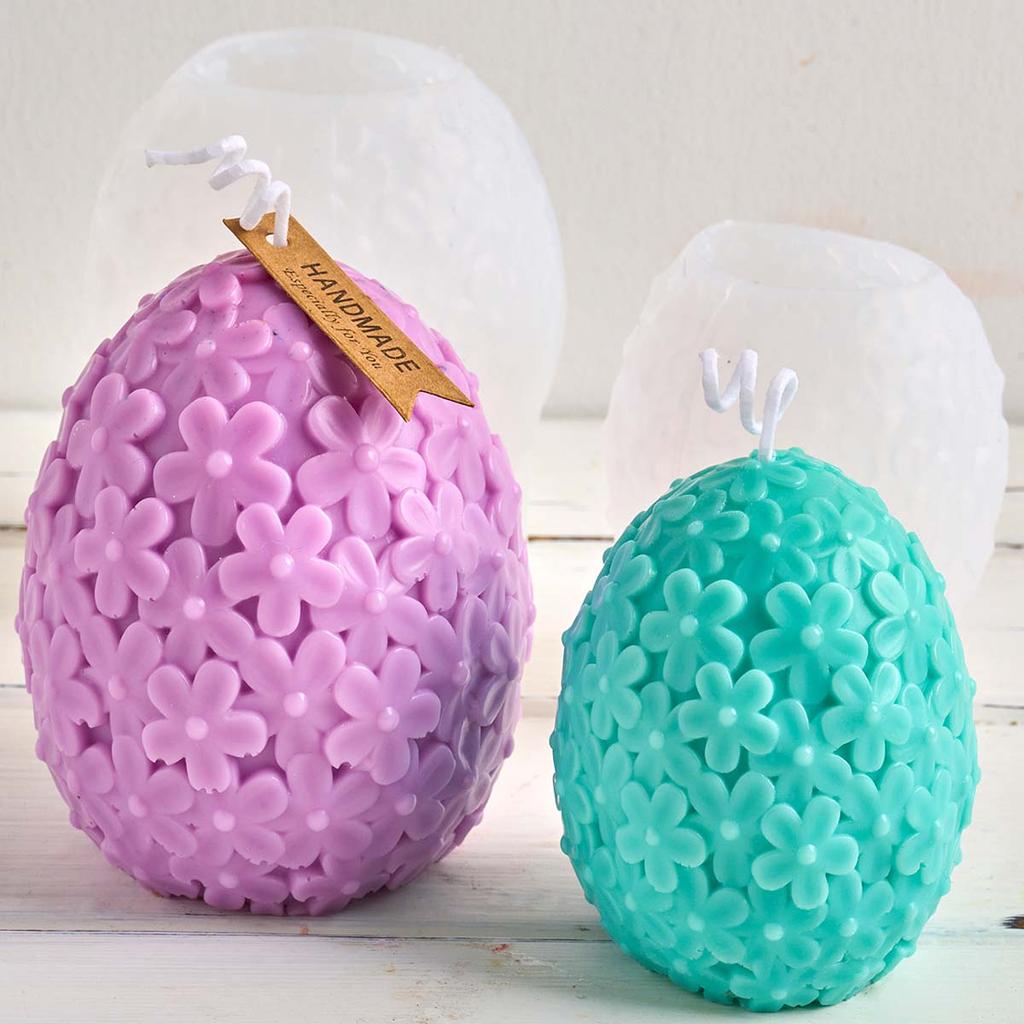 Catharanthus Ball Silicone Candle Mold DIY Easter Carving Flower Egg Craft Making Soap Plaster Resin Casting Molds Home Decor