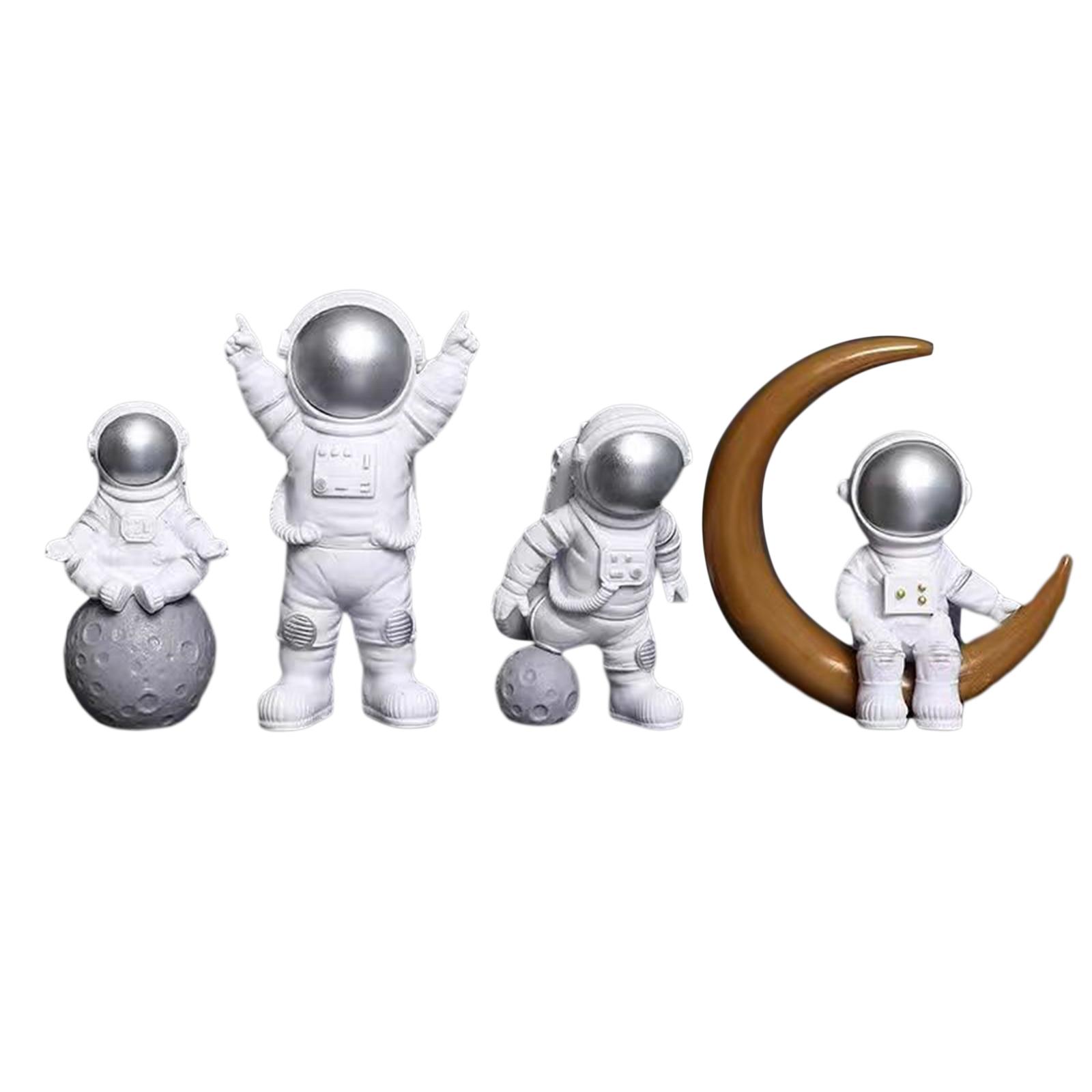 

4Pcs Astronaut Statue Fireplace Model Resin Spaceman Figurine Home Decor