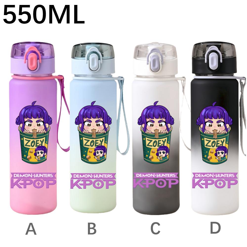 550ML KPop Demon Hunters Cartoon Print Sport Water Bottle Leak Proof Water Cup Outdoor Sports Drinking Bottle Birthday Gifts
