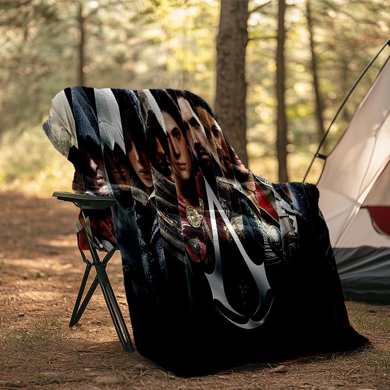 Assassin Game Flannel Blanket, Use for Birthday/Holiday Gift, Soft Blanket for Sofa/Bed/Camping/Office/Tourism Use,All Seasons
