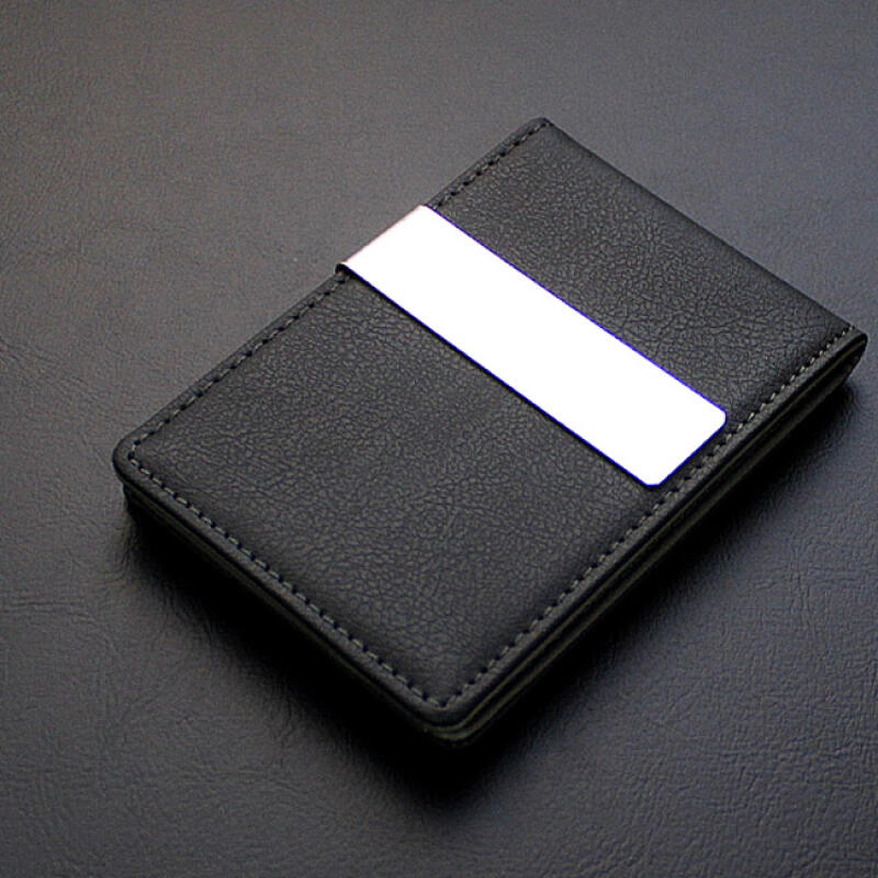 

Leader Plan Leather Luxury Money Clip Wallet gray