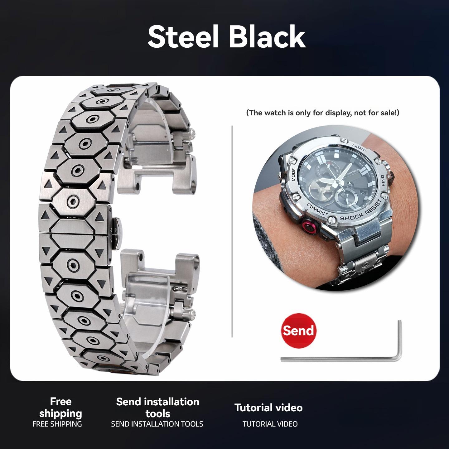 

Ремешок для часов из нержавеющей стали для Casio G-Shock GST-W300 400G GST-B100 S100D/S110D/W110 GST-210 модификация Металлический ремешок Браслет 26mm