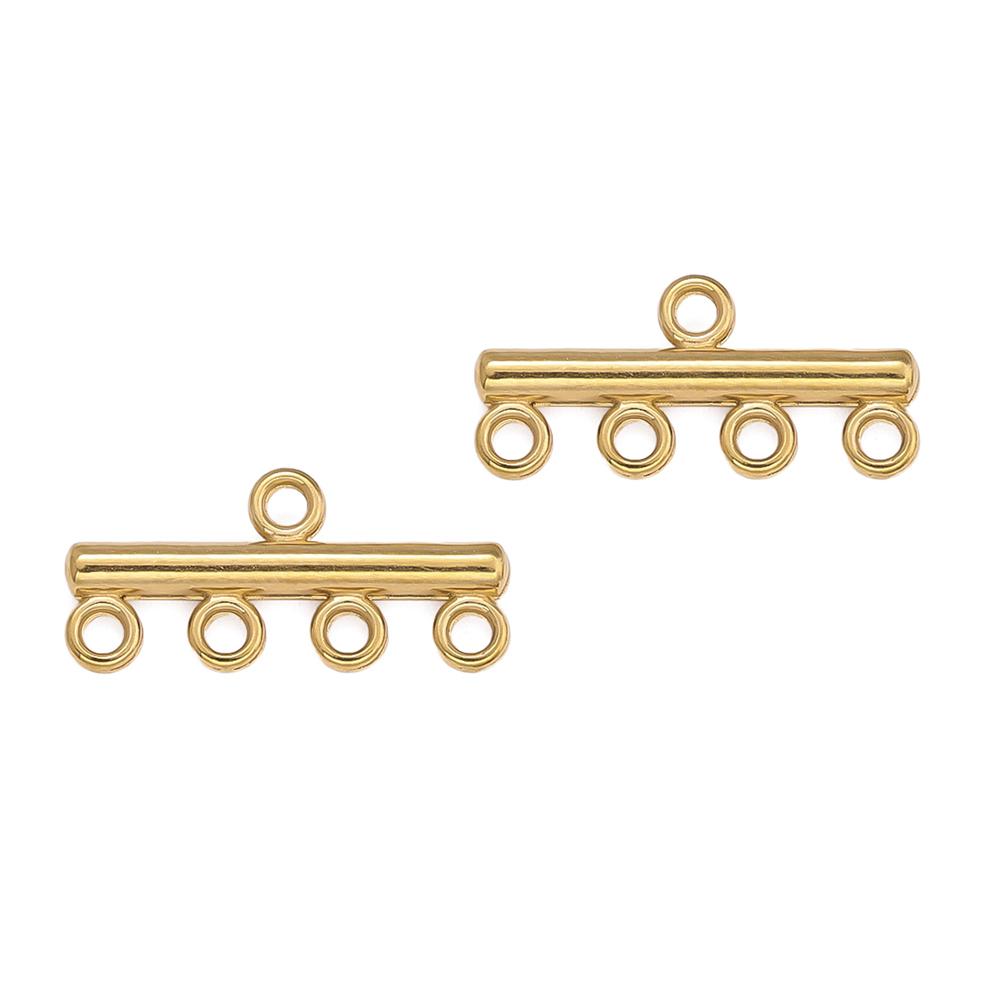 5pcs/pack Stainless Steel Four Sizes Multihole Pendants Connector Clasps for DIY Necklace Bracelets Jewelry Making Accessories