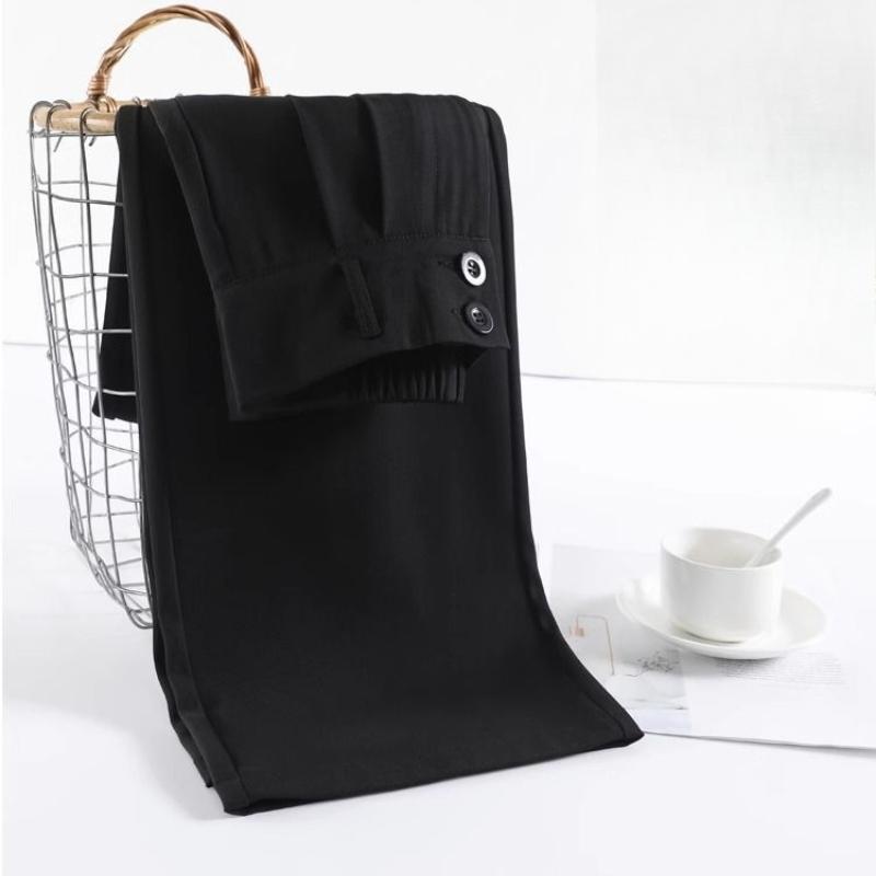 

Повседневные прямые брюки большого размера с двумя пуговицами для женщин на весну и лето, новые широкие брюки с высокой талией и заниженной талией для похудения XXXL