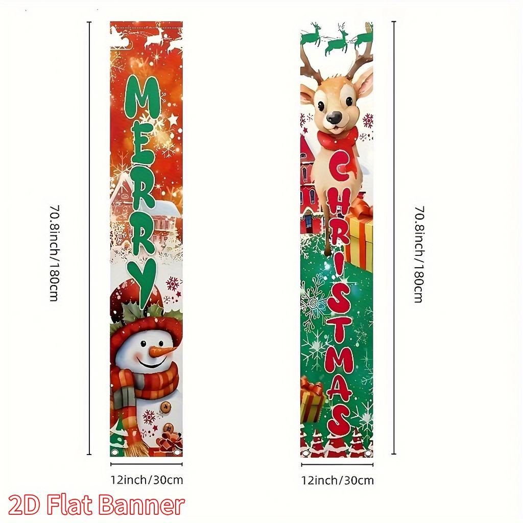 2pcs Christmas & Halloween Calligraphy Horizontal Door Couplet