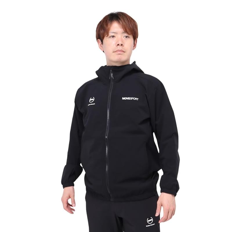 

[Move Sports] cross Descente AIRY TRANSFER TOUGH light lip hood logo full zip hoodie hooded Front space 4WAY stretch water repellent Form stability