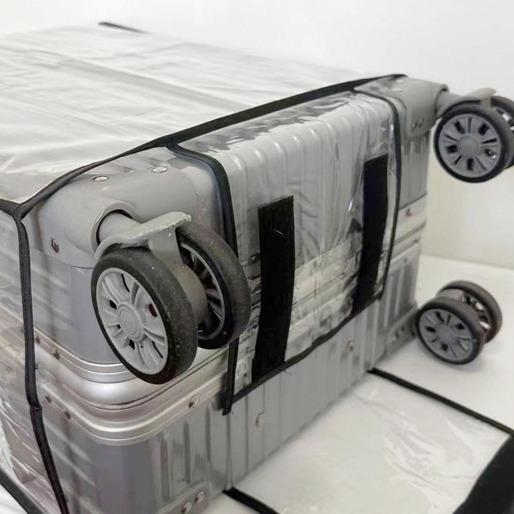 Clear Suitcase Cover with Black Trim - Thickened Protective Trolley Case Cover