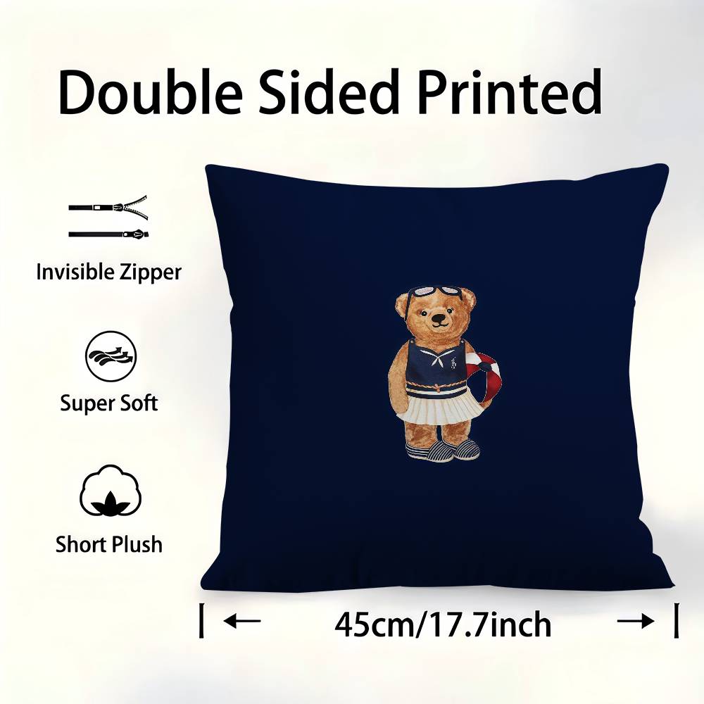 Cushion Cover Pillow Cover Decor Pillowcase Printed Cushion Case For Couch PPOLOs Bear