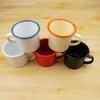 OLOEY Vintage Red Enamel Mug Set with Lanyards
