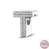 100% Real 925 Sterling Silver Letter Alphabet A-Z Charm Name Bead Fit  Bracelet Pendant Jewelry