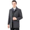Middle-aged and Elderly Men's Double-sided Wool Coat Mid-length Business Casual Warm Down-lined Wool Coat