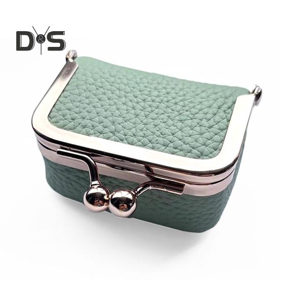 

Кошелек для монет, маленькая сумка для украшений, искусственная кожа, золотая застежка-клипса, серьги, кольца, ожерелье, органайзер, ретро-компактный футляр для украшений зелёный