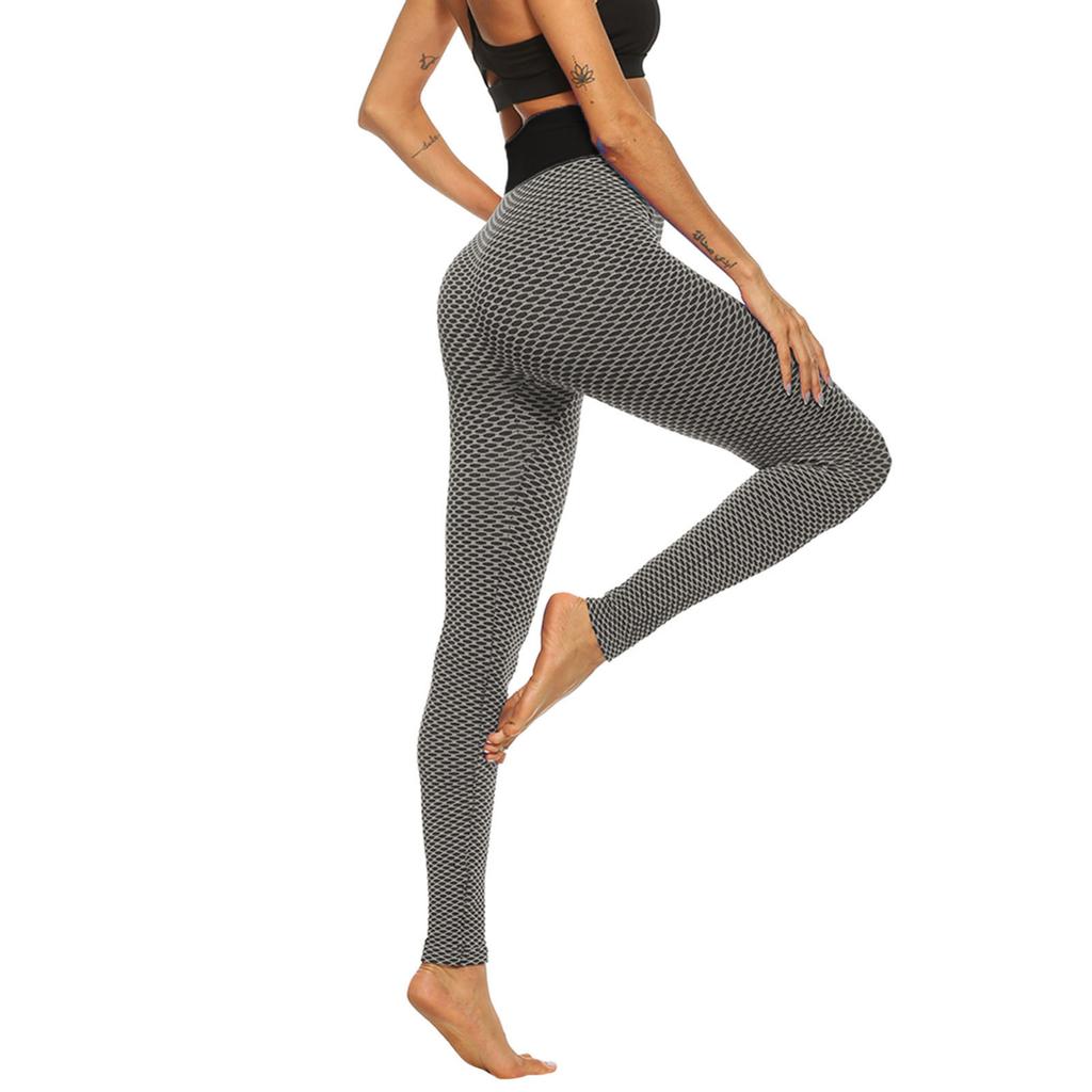 Leggings de Fitness extensibles taille haute pour femmes, pantalons de Yoga avec impression de treillis