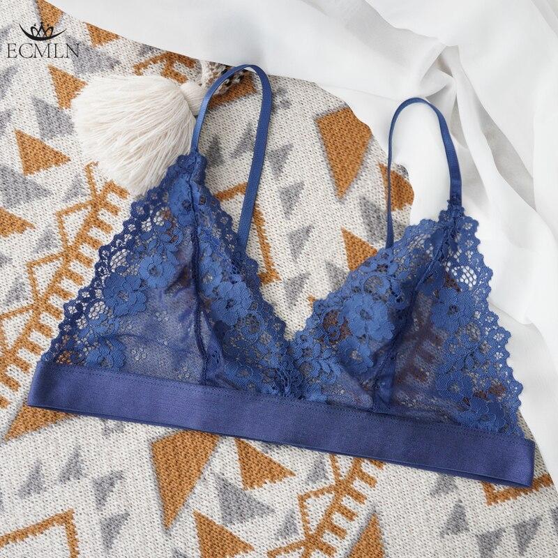 

Женский сексуальный кружевной бюстгальтер, беспроводное нижнее белье, ультратонкий бюстгальтер, женское нижнее белье с цветочным принтом, бюстгальтер-бралетт M синий