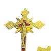 Small Standing Crucifix Alloy Statue Ornament Christian Table Centerpiece for Home Church Religious Gift Ideas