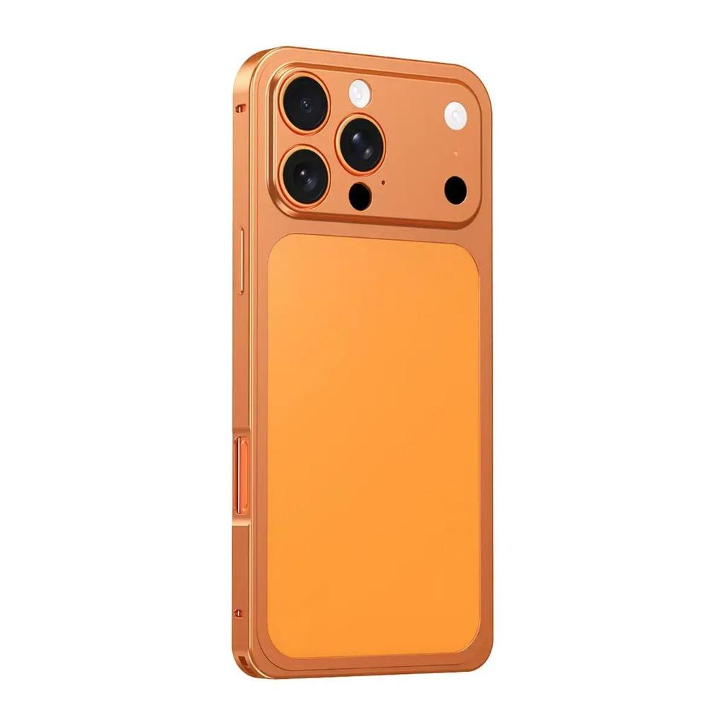 For iPhone 16 Pro Case Transform to 17 Pro Locking Buckle Metal Frame Alloy Back Phone Cover