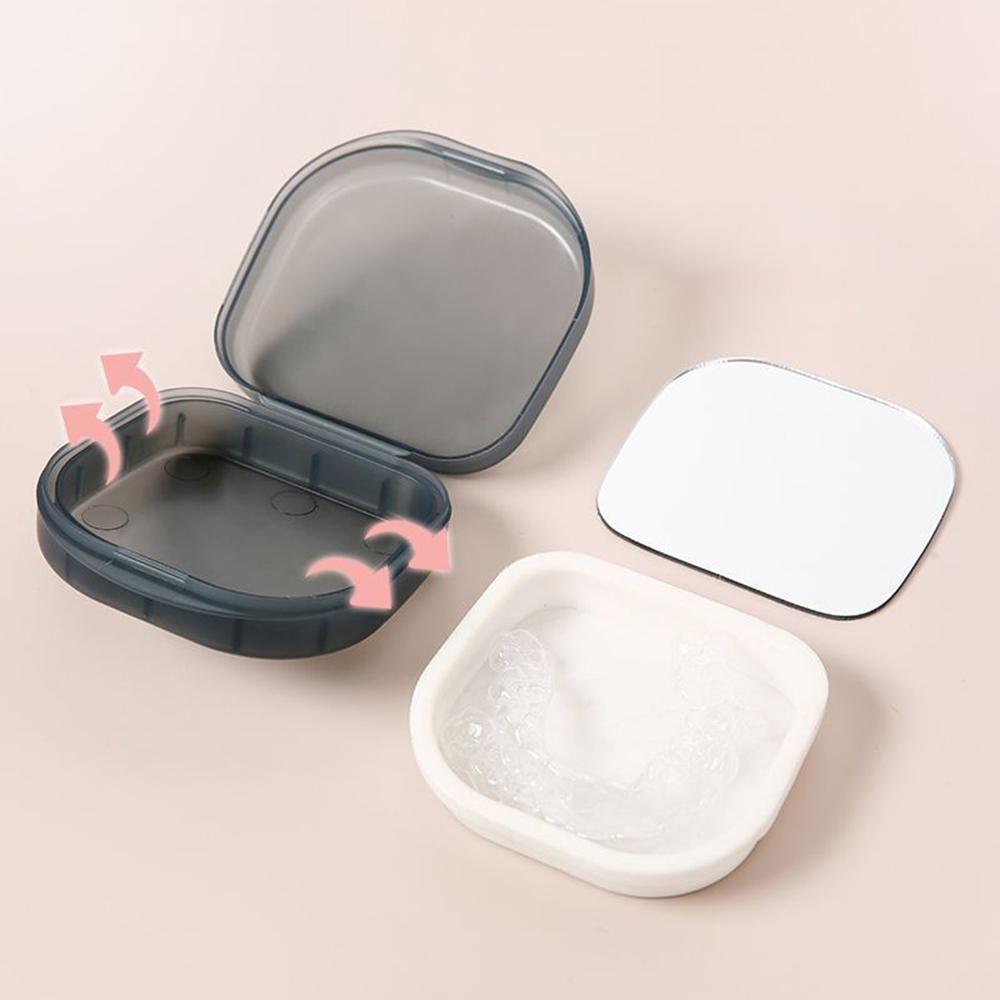 Invisible Braces Box Multi-Functional Storage with Mirror Detachable Household Organizer Cosmetic Jewelry Storage Solution