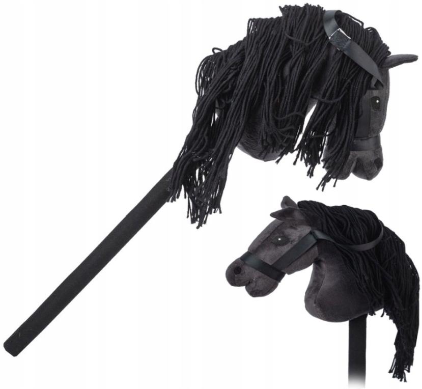 Horse Head On a Stick Sound Plush Hobby Horse Pony Black