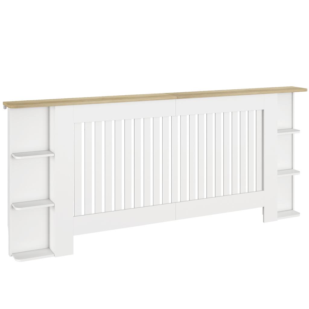 Radiator Cover with Open Storage Shelves, Vertical Slatted Cabinet Shelf Heater Cover for Living Room, Hallway, Extra Large