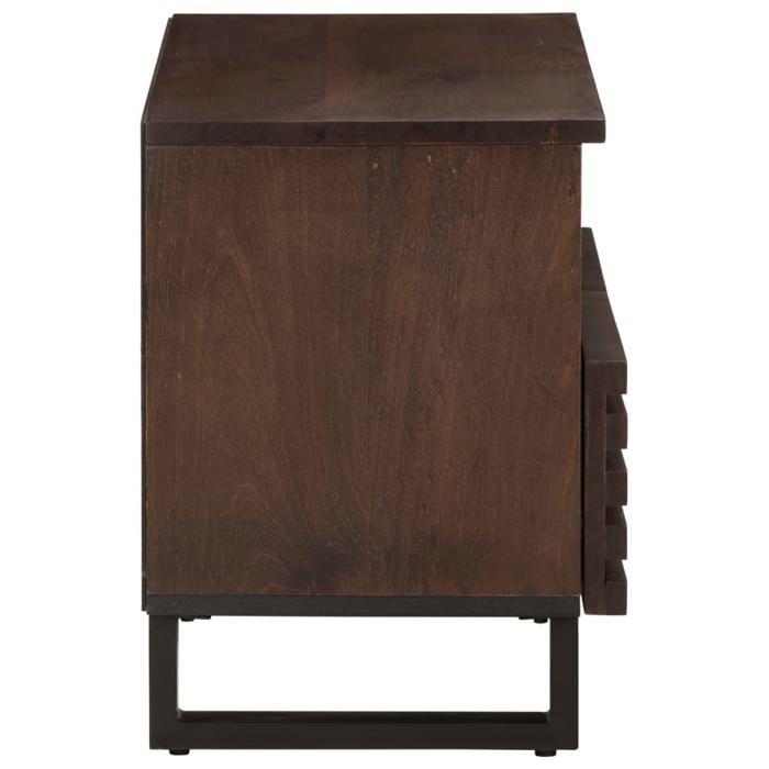 VidaXL Meuble TV marron 70x34x46 cm bois massif de manguier, banc TV, meuble hifi, console TV, buffet TV, meuble multimédia, 377443