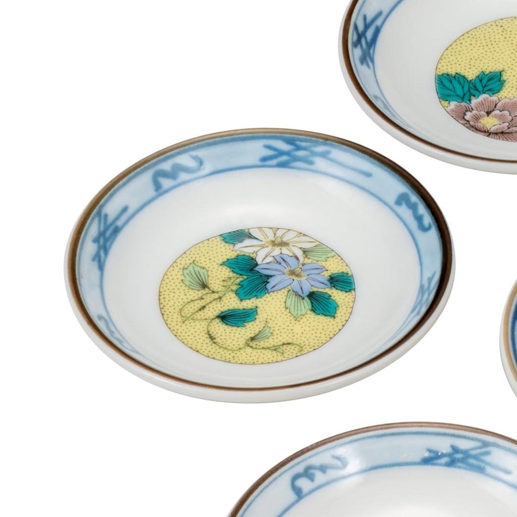 Kutani Ware Iwataya Plate Set Yoshidaya Soka "Kutani Ware" (No. 3) K8-21