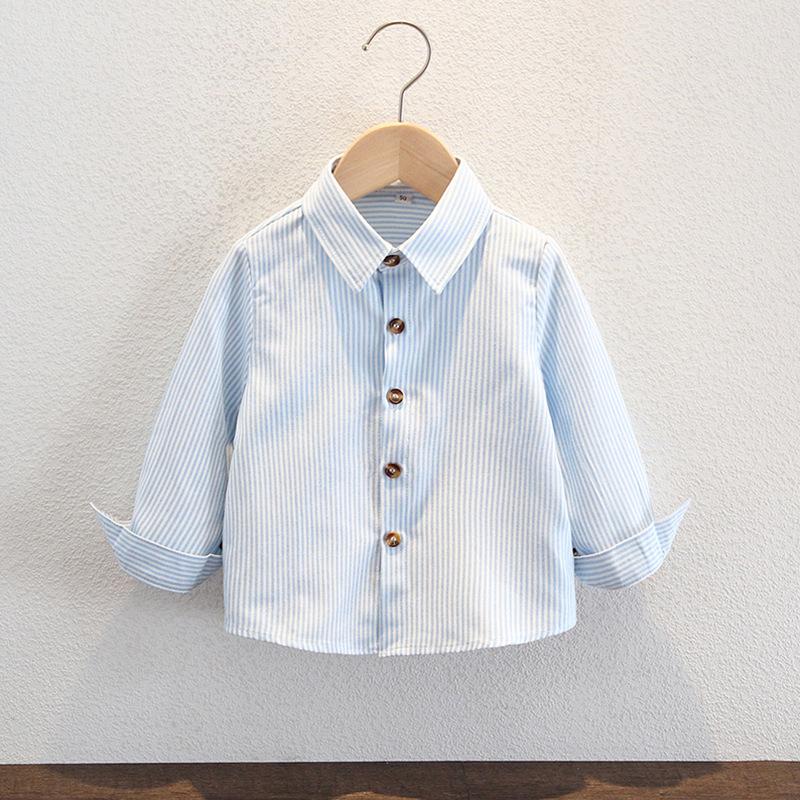 

Комплект хлопковых рубашек с длинным рукавом для мальчиков: Однотонный белый, черный, синий с утолщенным бархатом 80 cm