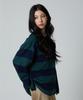 UNKNOWN PLANET Striped Rugby Collar Shirt Green