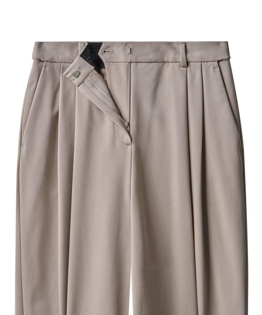 MUSINSA STANDARD WOMAN Women'S Heavyweight Fleece-Lined High-Waisted Wide Hidden Elastic Waist Slacks [Light Beige]