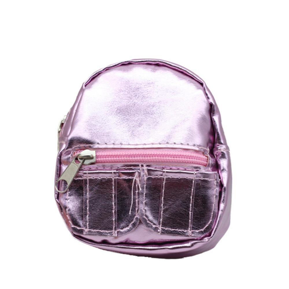 

Pink Silver 18inches Doll Backpack PU Glitter Mini Knapsack Fashion Doll Backpack Kids Gifts розовый