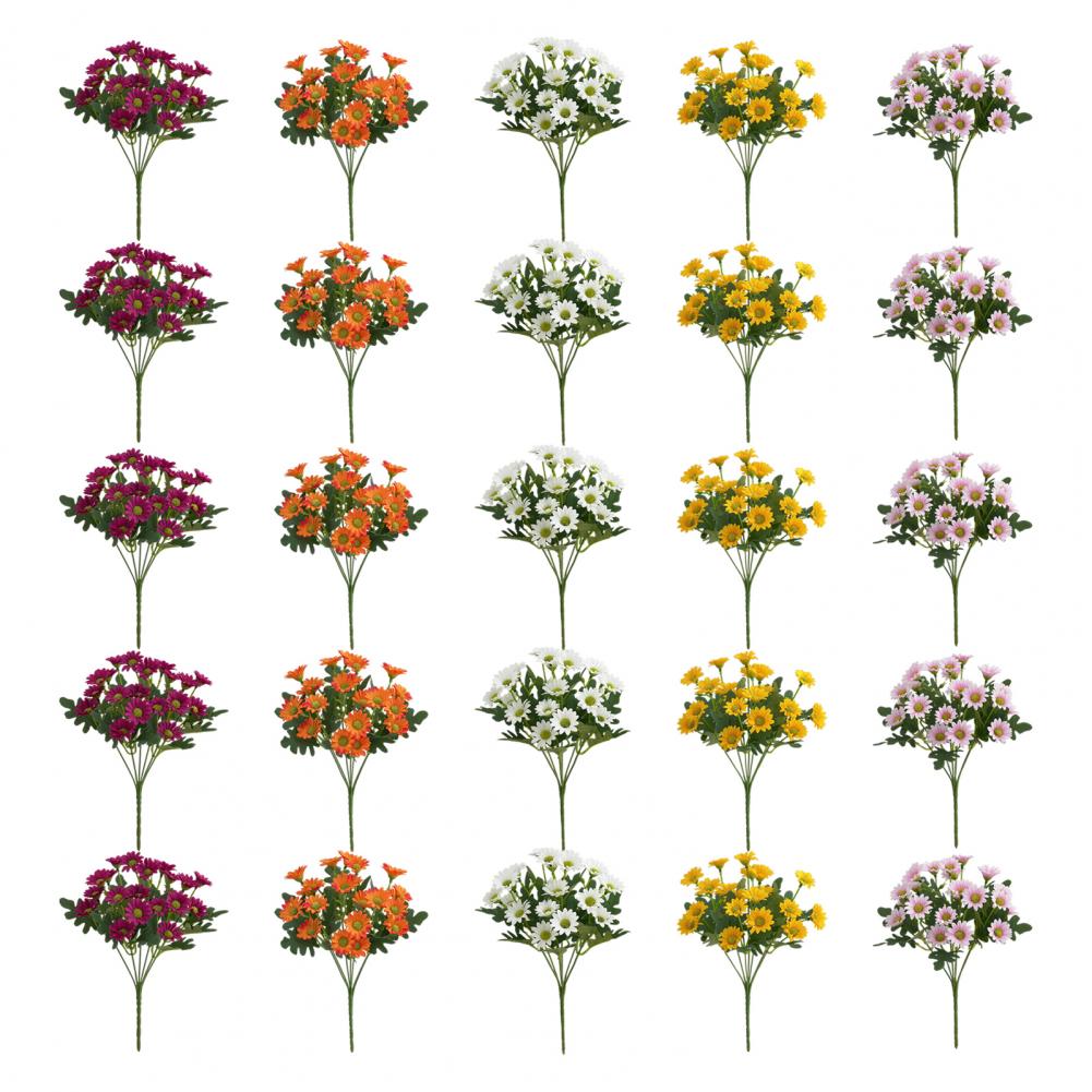 Outdoor Artificial Flowers Fake Silk Chrysanthemum Bundle Simulated Flowers Autumn Uv Resistant Thanksgiving Halloween Decor