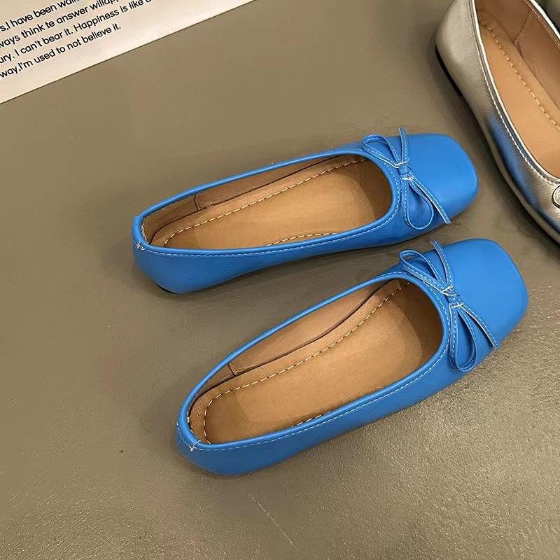 

Женские балетки на плоской подошве Летние туфли с квадратным носком Туфли-лодочки Балерина 35 синий