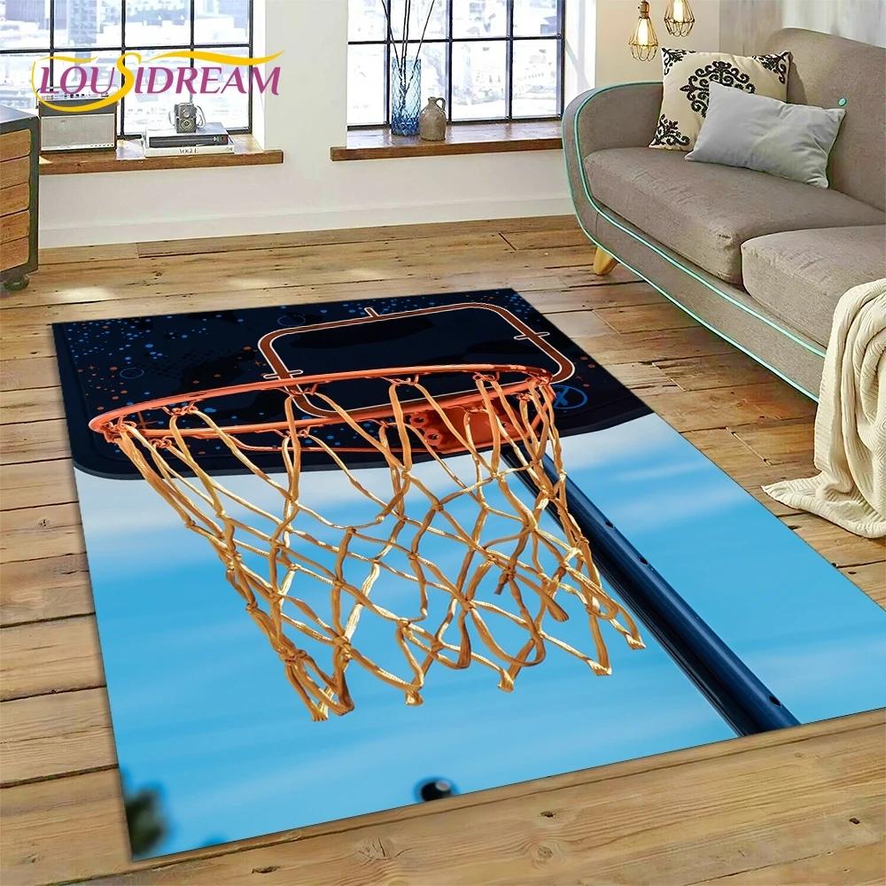 Rama boiska do koszykówki Dywan z kreskówek do sypialni, salonu, dekoracji sofy, duża dekoracja podłogi dla dzieci