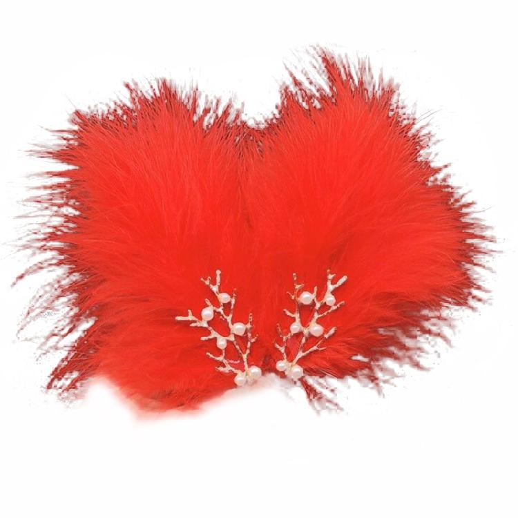 

Vintage Feather Hairpin Chinese Style Hair Clip Summer Hairpin for Woman червоний