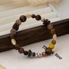 New Chinese coffee crystal cat eye shell agarwood beaded bracelet fashionable versatile high-end rice bracelet stacked wear