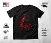 Hooded Reaper In Red Blossoms T-Shirt Black Unisex S-2XL