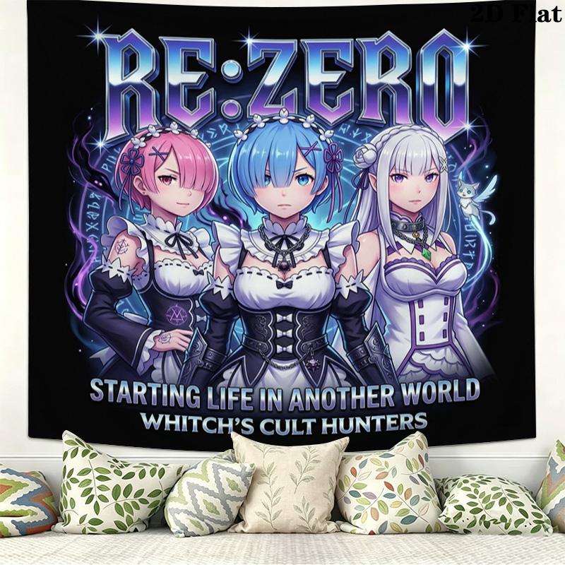 Re Zero Arazzo da Parete Appeso Estetico Coperta in Tessuto Stampato Arazzi Decorativi Per Camera da Letto Soggiorno Decorazioni per la Casa