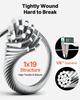 3.2 mm Wire Rope, 304.8 m Length, 316 Stainless Steel Wire Cable with Cutter, 798 kg Breaking Strength, 1 x 19 Strands Construction, Steel Cable for