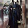 Hanfu Wei Jin Style Unisex Wide Sleeve Costume Set With Embroidery Red Blue Options