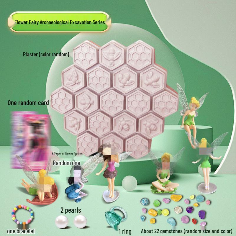 Flower Fairy Princess Archaeology Treasure Hunt Educational Toy for Kids