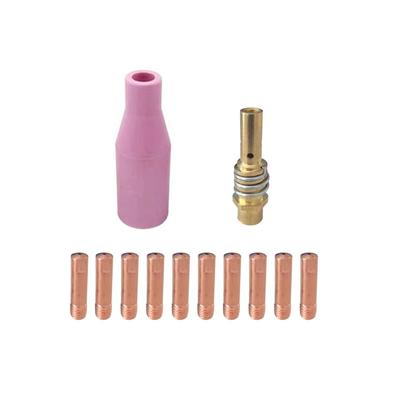 Buse en céramique 15AK, torche de soudage, consommables, embouts de Contact, support de pointe MIG MAG, 12 pièces