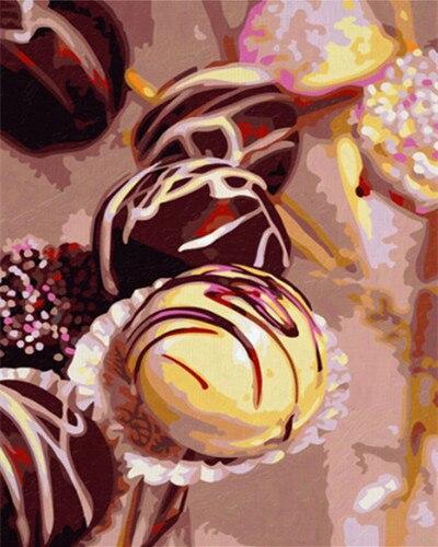 Pictură cu diamante rotunde, gogoși, tort, broderie cu diamante, artizanat, poster de artă de perete pentru decorarea casei de bucătărie