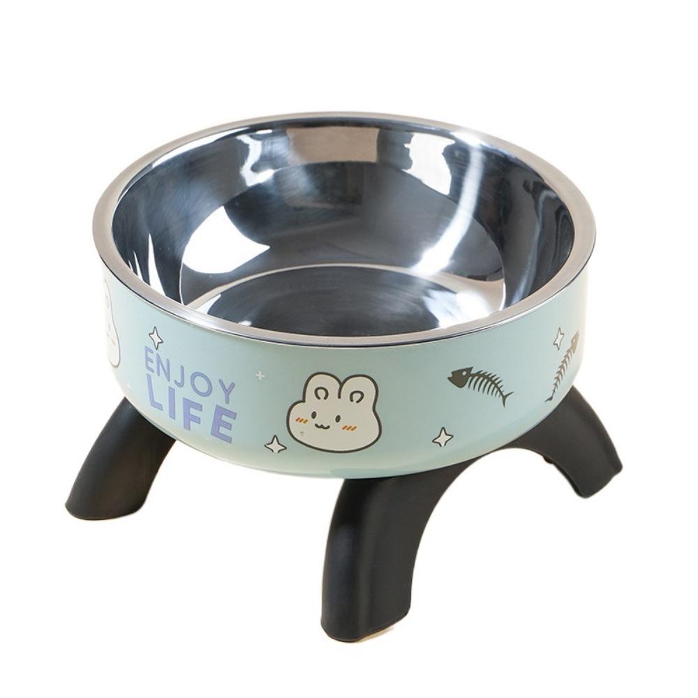 Neck Protection Cat High Footed Bowl Stainless Steel Cat Food Water Bowl  for Cats Dogs